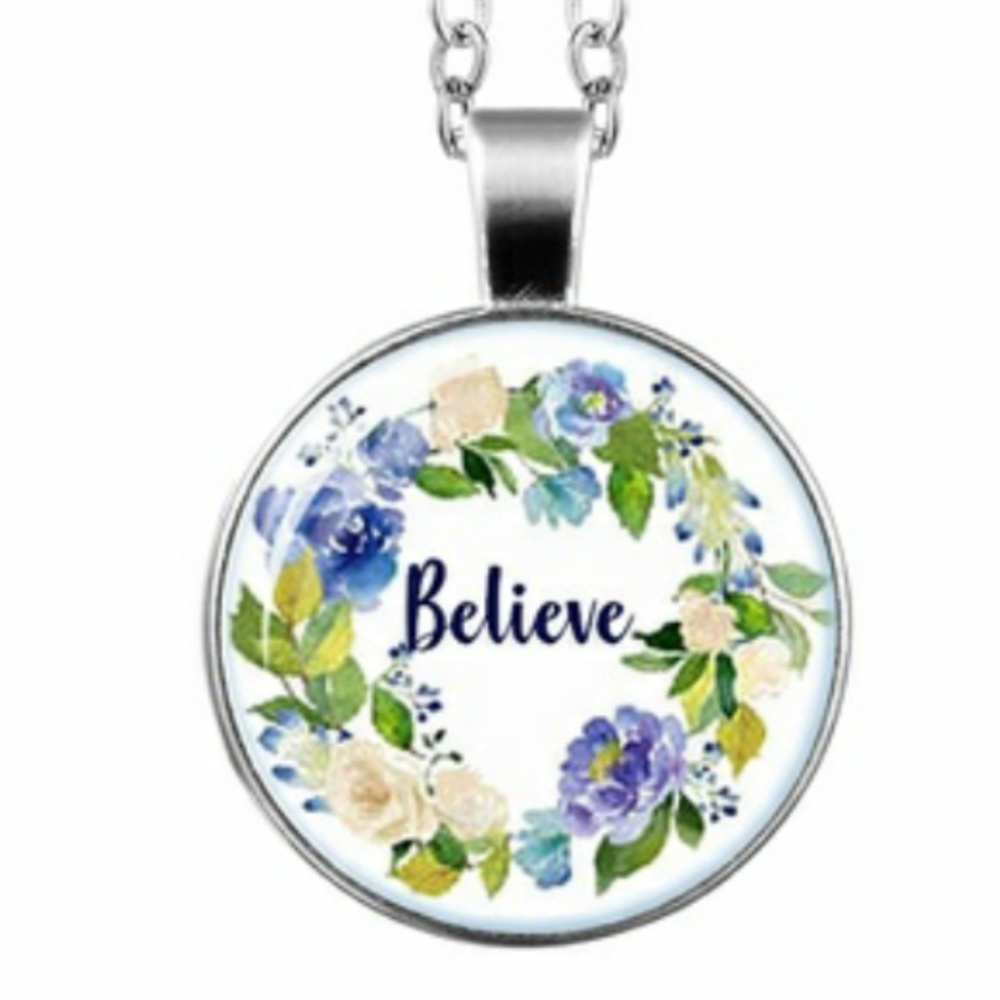 "Believe" Statement Pendant Necklace